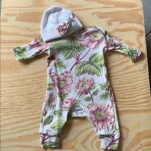 Tesa Babe floral onesie with matching hat